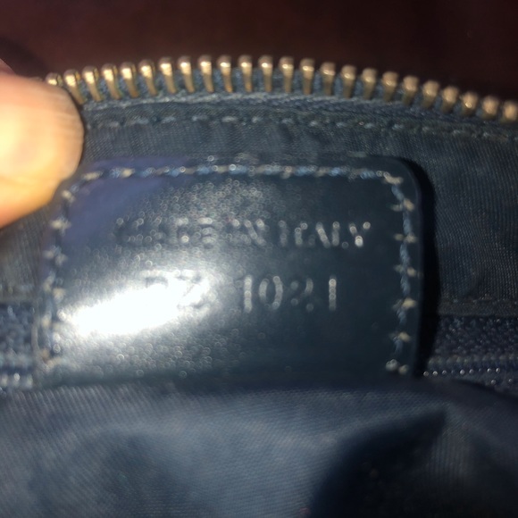 Christian Dior] Blue Logo Denim Leather Boston bag with lock + key - Picture 11 of 16